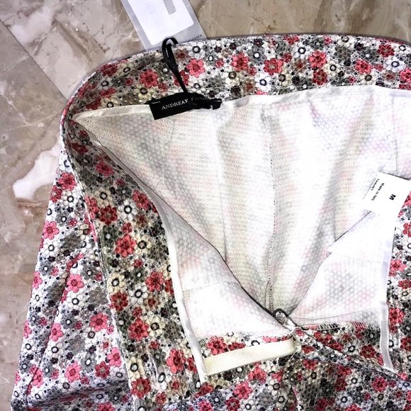 ANDREA MORANDO 6 (M) Woven Textured Jacquard Floral Slim Fit Pants ITALY - Picture 8 of 10